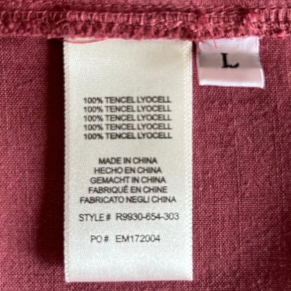 NWT Anthropologie Cloth & Stone Wine TENCEL Lyocell Blouse L Boho Fall Top - Picture 10 of 11